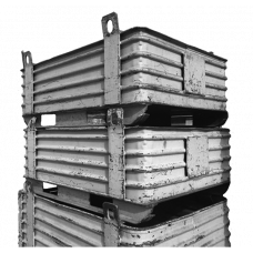 36" x 50" x 14" Corrugated Steel Container w/crane lug