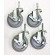 4" Grip Ring Stem Casters (set of 4) with Brakes
